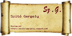Szitó Gergely névjegykártya